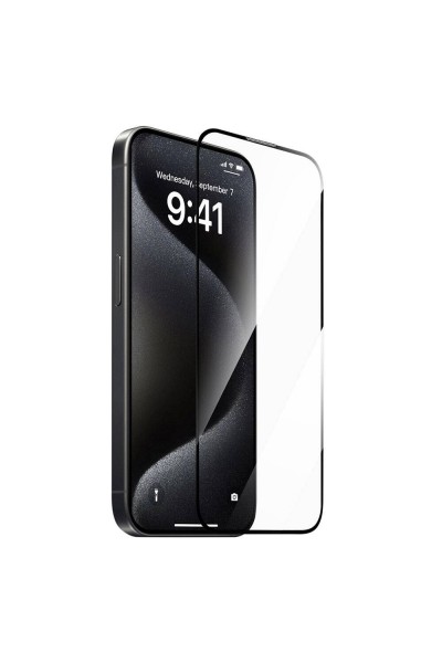 Apple iPhone 15 Pro Max Wiwu GT-009 Polimer Oleofobik Kaplama Şeffaf Pürüzsüz Temperli Cam Ekran Koruyucu