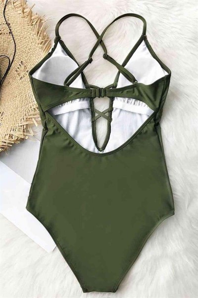 ملابس سباحة ماركانو دانتيل أخضر مطرز
