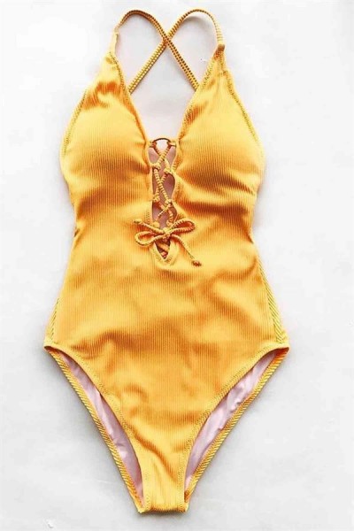ملابس سباحة ماركانو من القماش الخاص باللون الأصفر