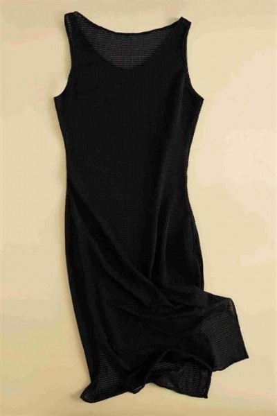 فستان شاطئ ماركانو من القماش الخاص الأنيق كيمونو قفطان أسود