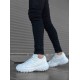 BA0592 Tarz Sneakers Ithal Beyaz Fileli Rahat Taban Spor Ayakkabısı