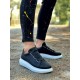 Knack Sneakers Ayakkabı 889 Siyah (Beyaz Taban)