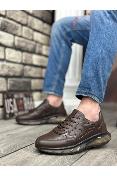 BA0324 İçi Dışı Hakiki Deri Rahat Taban Taba Sneakers Casual Erkek Ayakkabı