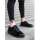 BA0003 Bağcıklı Klasik  Siyah Taban Rugan Yüksek Taban Casual Erkek Ayakkabı