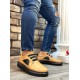 BA0302 Boa Kalın Taban Bağcıksız Tarz Casual Karamel Renk Erkek Ayakkabı