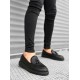 BA0005 Bağcıksız Yüksek Siyah Taban Klasik Cilt Deri Püsküllü Corcik Erkek Ayakkabı