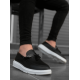 BA0005 Bağcıksız Yüksek Taban Klasik Püsküllü Corcik Erkek Ayakkabı Siyah Beyaz