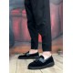 BA0005 Bağcıksız Yüksek Taban Siyah Kemerli Klasik Püsküllü Corcik Erkek Ayakkabı