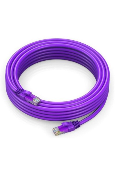 كابل تصحيح نحاسي Cat6a Utp 1mt Lszh سلك تصحيح أرجواني غير محمي ضمان لمدة عامين 5 قطع