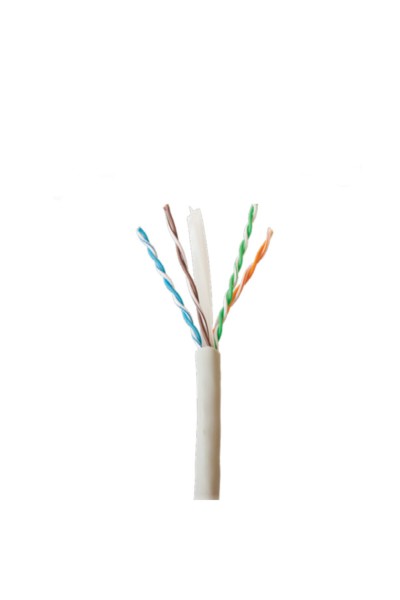 كابل بيانات Cat6 Utp نحاسي Lan 500mt 23 Awg رمادي Lszh