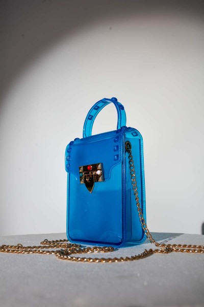 KRN032360 حقيبة كتف سيليكون زرقاء جيلي
