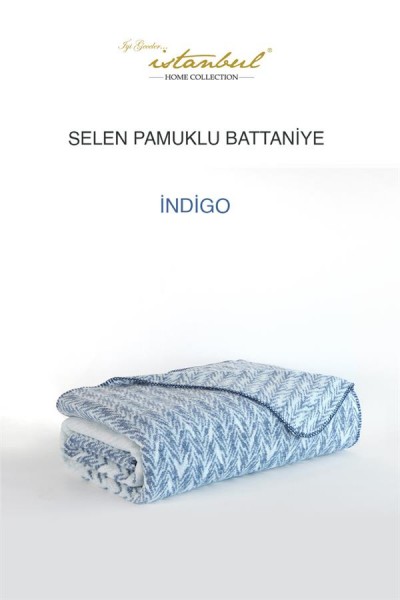 بطانية جود نايت اسطنبول فردية من القطن سيلين نيلي