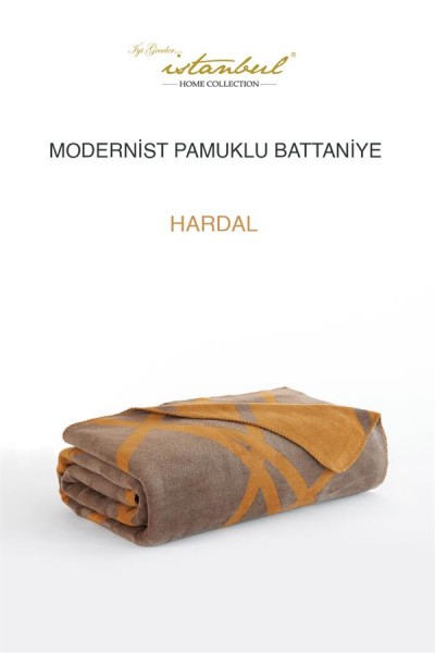 بطانية جود نايت اسطنبول مفردة من القطن الخردل الحداثي
