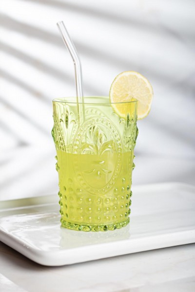 ماركانو أكريليك أخضر زجاج مفرد قصير ومياه غازية قهوة زجاج 400 مل (وليس زجاج)