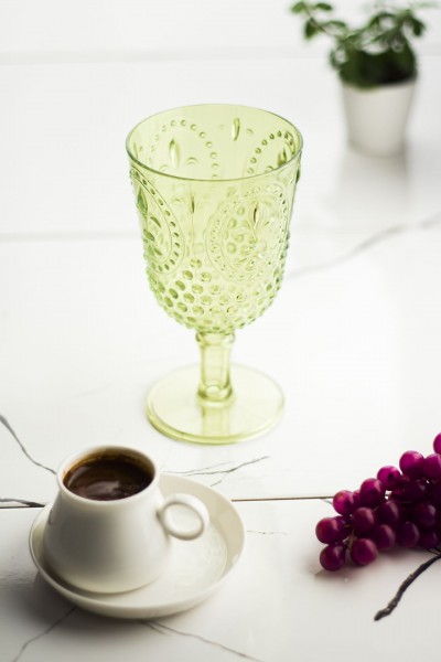 ماركانو أكريليك أخضر زجاج مفرد ومياه غازية قهوة زجاج 450 مل (ليس زجاج)
