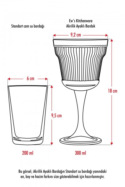 ماركانو زجاج مفرد أكريليك شفاف ومياه غازية قهوة زجاج 300 مل (ليس زجاج)