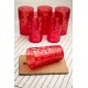 ماركانو أكريليك أحمر - طقم 6 أكواب طويلة وكؤوس مشروبات غازية 750 مل (حجم كبير وليس زجاج)