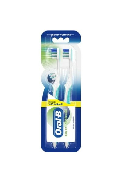 فرشاة أسنان أورال-بي لتنظيف اللثة، قطعتين