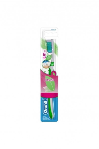 فرشاة أسنان أورال-بي رفيعة للغاية باللون الأخضر