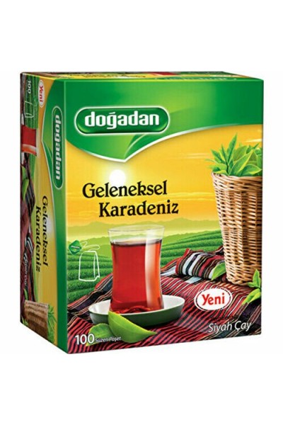 دوغادان كيس شاي البحر الأسود التقليدي 100 كوب