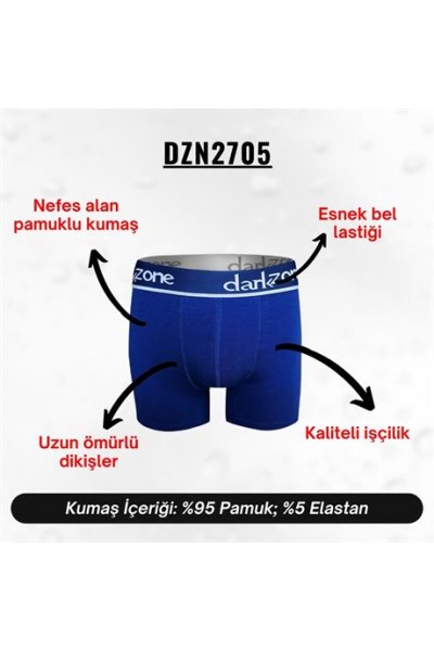 Erkek Boxer Saks Mavi Pamuklu - DZN2705