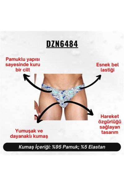 Dinozor Desenli Krem Erkek Slip - DZN6484