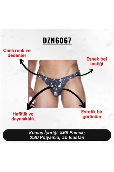 İskelet Desenli Siyah Erkek Slip (Dijital Baskılı) - DZN6067