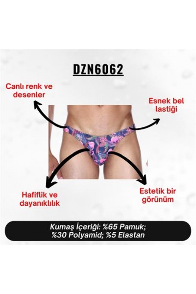 Flamingo Desenli Erkek Slip (Dijital Baskılı) - DZN6062