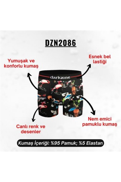 Desenli Pamuklu Erkek Boxer - DZN2086