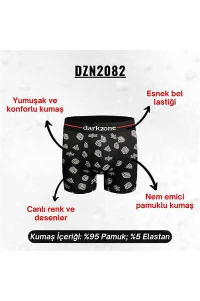 Desenli Pamuklu Erkek Boxer - DZN2082