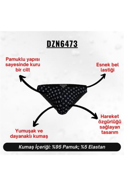 Desenli Lacivert Erkek Slip - DZN6473