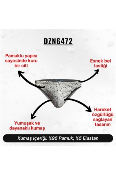 Geometrik Desenli Gri Erkek Slip - DZN6472
