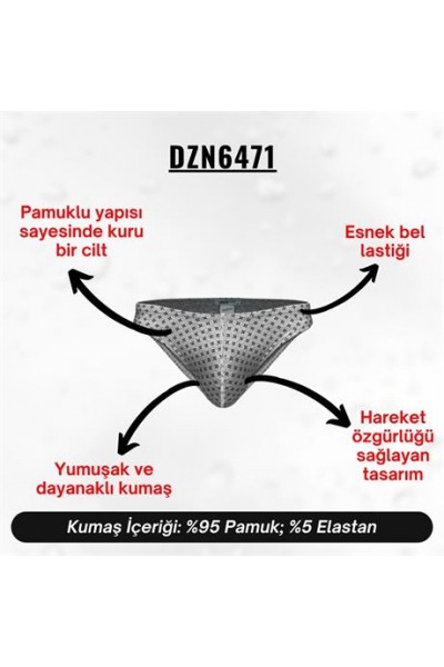 Desenli Gri Erkek Slip - DZN6471