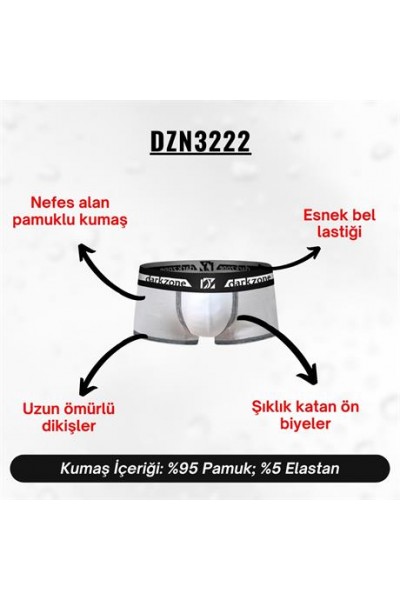 Biyeli Beyaz Erkek Boxer - DZN3222