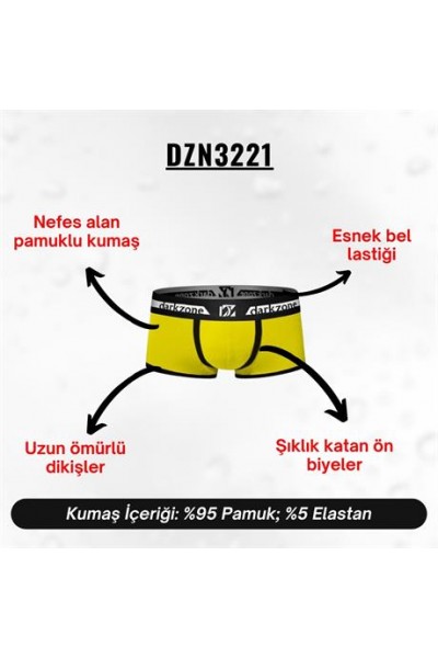 Biyeli Neon Sarı Erkek Boxer - DZN3221