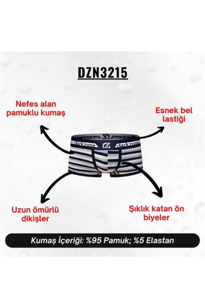 Biyeli Çizgili Erkek Boxer - DZN3215