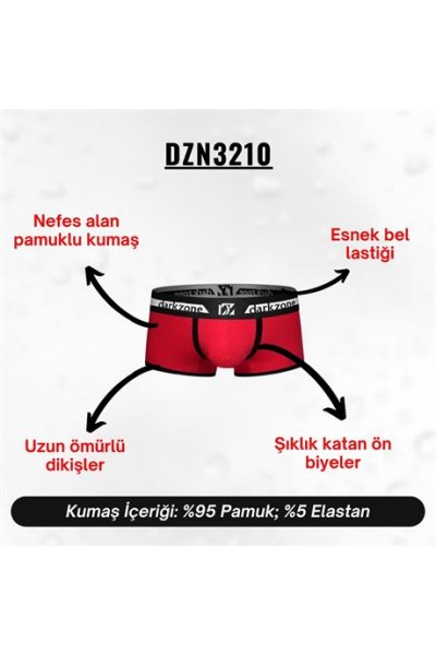 Biyeli Kırmızı Erkek Boxer - DZN3210