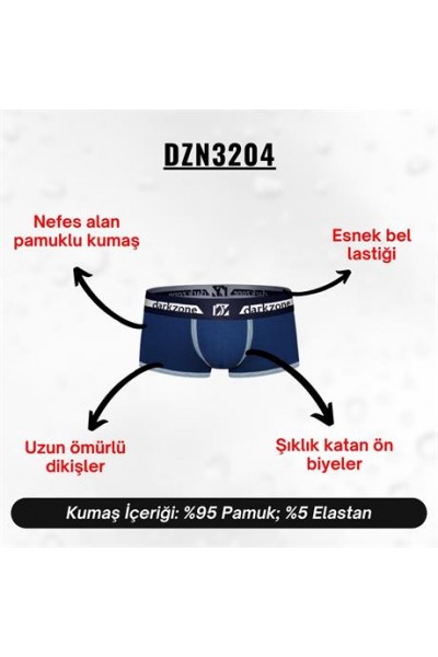 Biyeli Lacivert Erkek Boxer - DZN3204