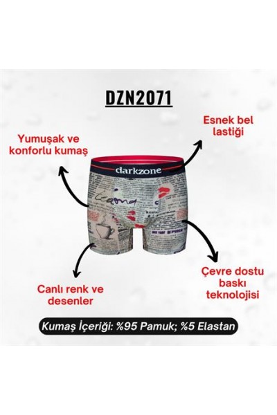 Desenli Erkek Boxer (Dijital Baskılı) - DZN2071