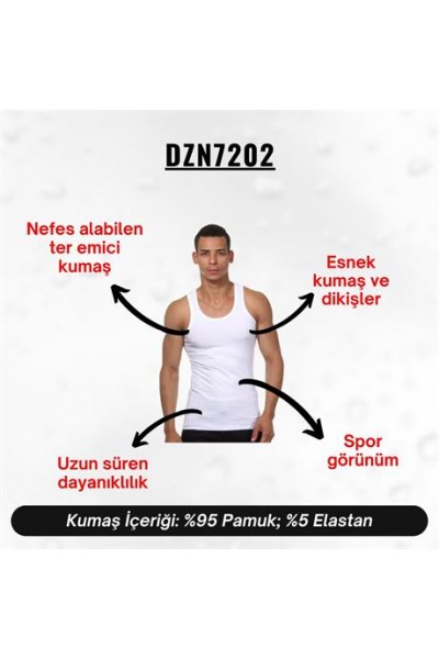 Beyaz Pamuklu Erkek Atlet - DZN7202