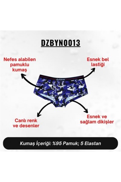 Dijital Baskılı Kuş Desenli Kadın Boxer - DZBYN0013