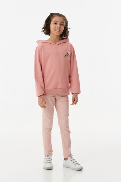  Baskılı Kapüşonlu Unisex Çocuk Sweatshirt