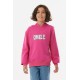 Smile Yazı  Baskılı Kapüşonlu Kız Çocuk Sweatshirt