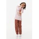Geyik Baskılı Kız Çocuk  Pijama Takımı