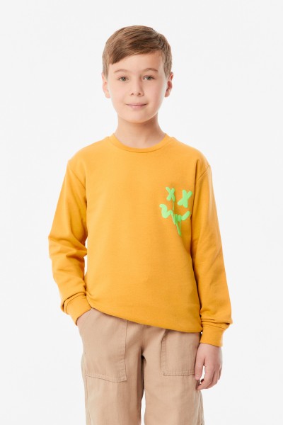 Baskılı Bisiklet Yaka Erkek Çocuk Sweatshirt