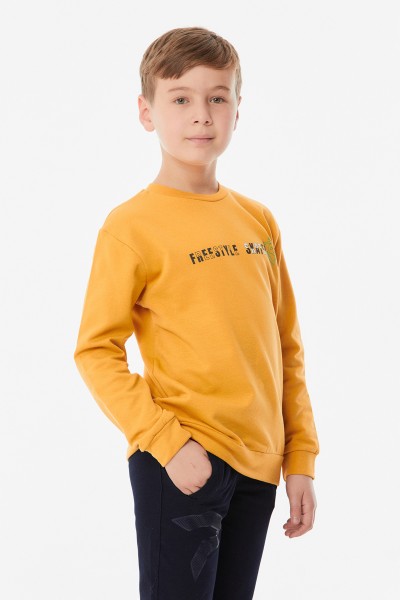 Önü Ve Arkası Baskılı Erkek Çocuk Sweatshirt