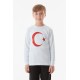 Türk Bayrağı Baskılı Çocuk Sweatshirt