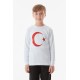 Türk Bayrağı Baskılı Çocuk Sweatshirt