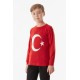 Türk Bayrağı Baskılı Çocuk Sweatshirt