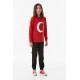 Türk Bayrağı Baskılı Çocuk Sweatshirt